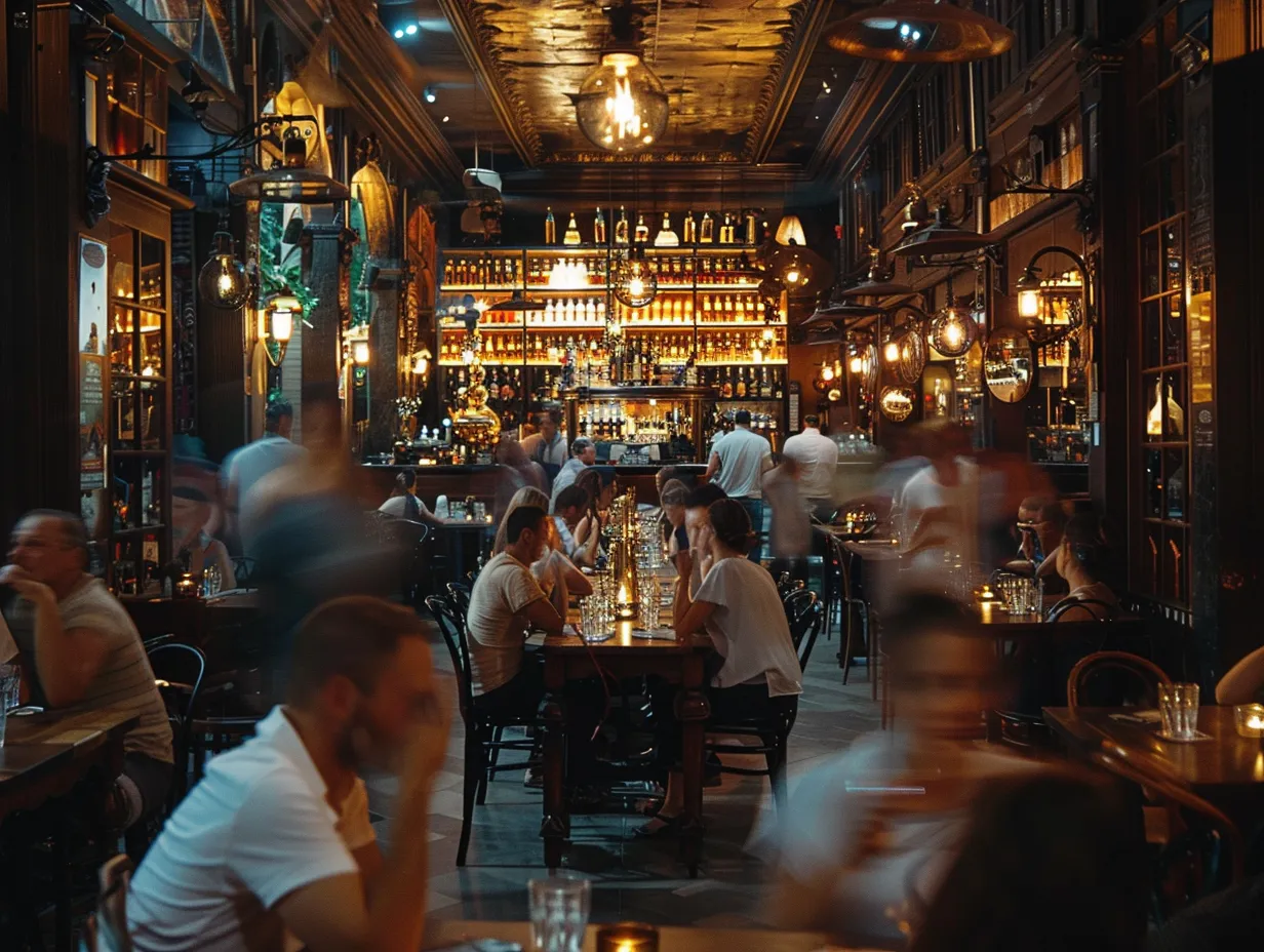 Tampilan solusi lounge dan bar di Antara Systems