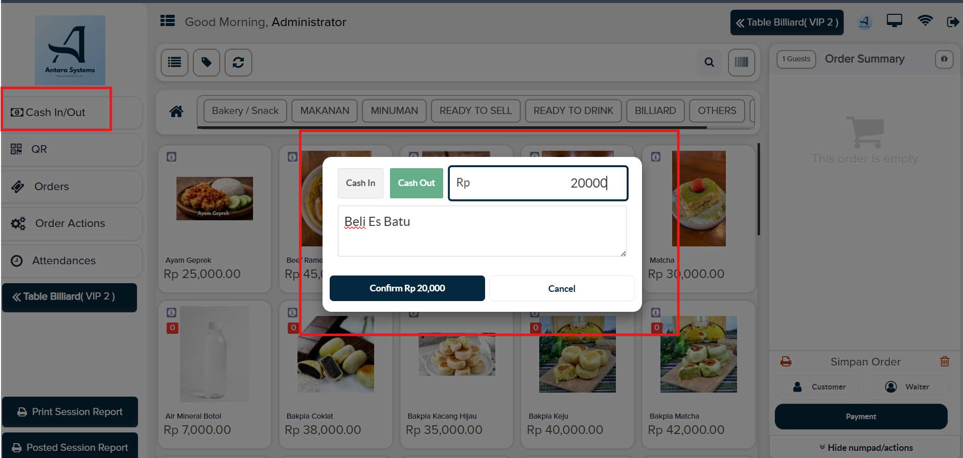 Lalu klik Confirm Rp 20.000, seperti gambar di bawah ini: 