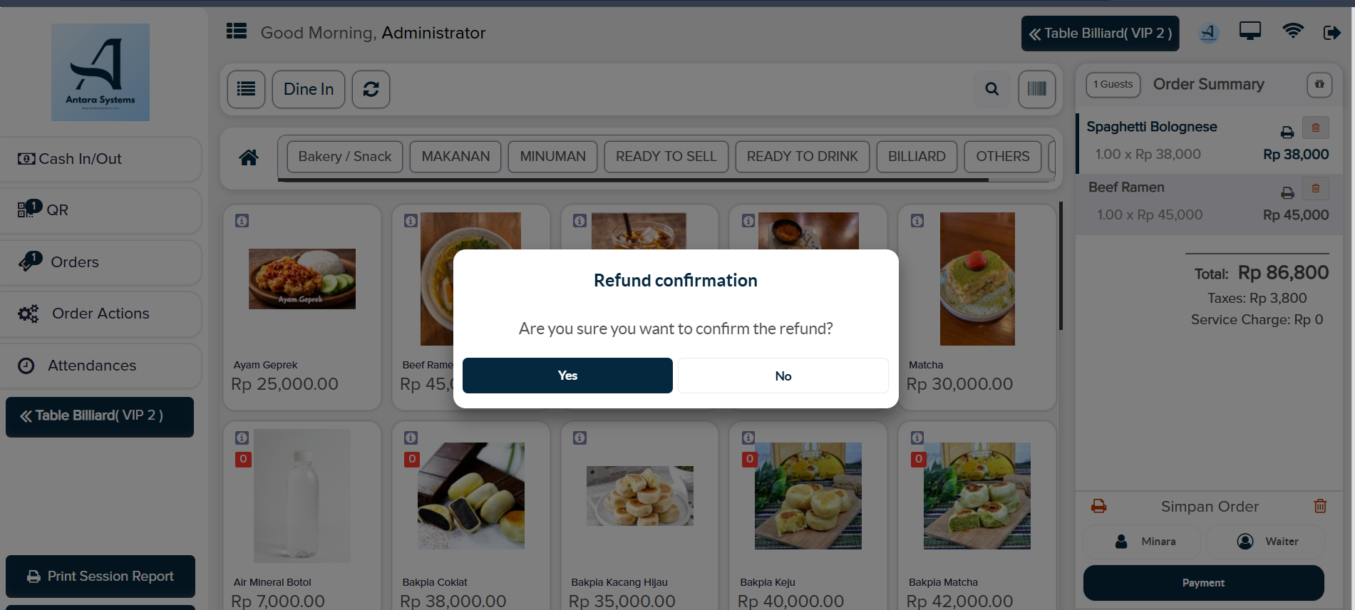 Lalu, akan muncul Pop up Refund Confirmation, dan klik Yes